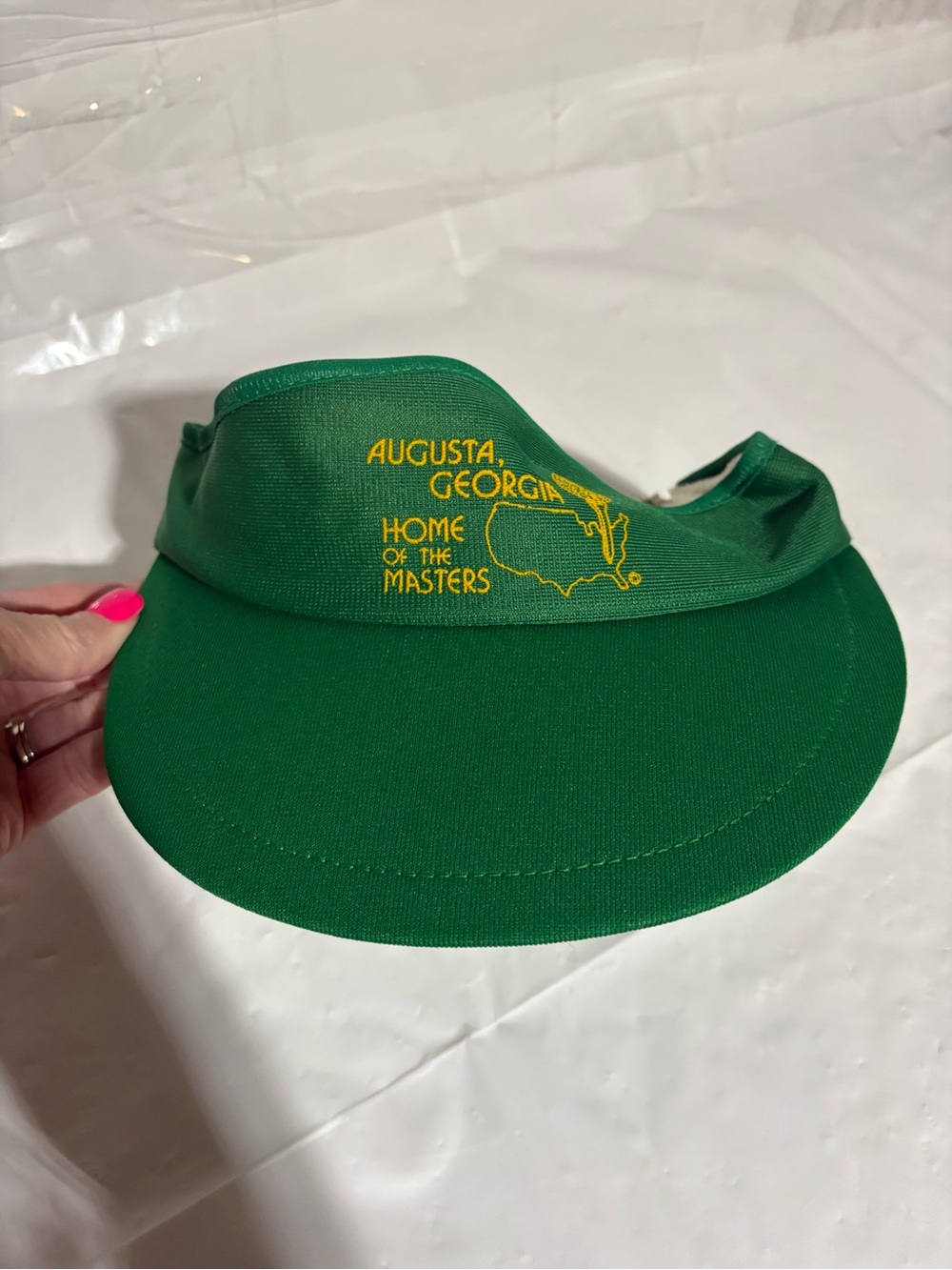 Vintage Augusta, Georgia 'Home of the Masters' Green Golf Visor